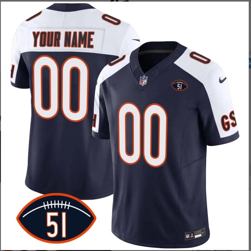 Men 2024 Nike NFL Chicago Bears Dick Butkus Patch GSH Vapor Custom Jersey->customized nfl jersey->Custom Jersey